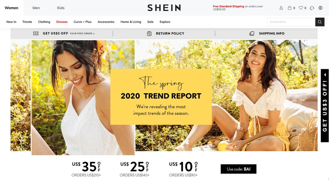 【品牌名录】快时尚跨境电商品牌“SHEIN”拟最快于2020年完成赴美上市